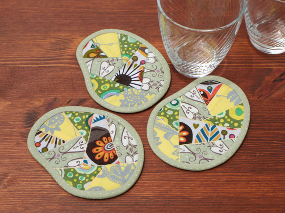 そらまめのコースター（3枚組） ～Cheers!～ 1枚目の画像