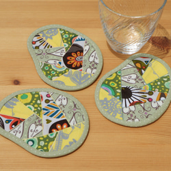 そらまめのコースター（3枚組） ～Cheers!～ 5枚目の画像