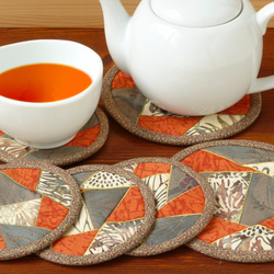 コースターとポットマットのセット ～今日のお茶請けはなあに？～ 1枚目の画像