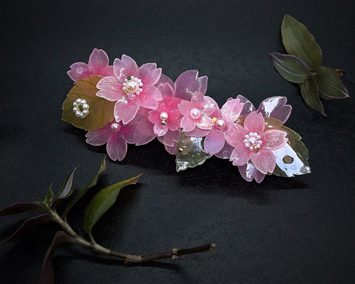 フランス製 飴色のお花のバレッタ 0_e0027657a511e134e6bad4938dd7