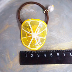 フレッシュ！大きな輪切りレモンのヘアゴム(受注制作) 5枚目の画像