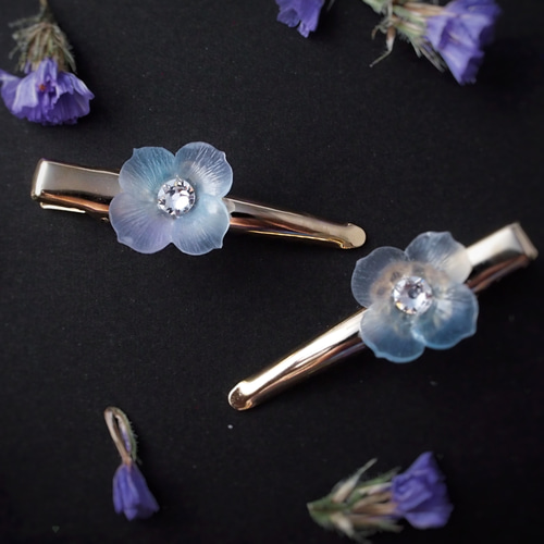 c-8紫陽花 ミニヘアクリップ ヘアクリップ・バナナクリップ ROSA No.8 