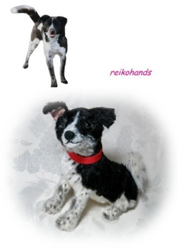 [受注製作]　高さ20ｃｍお座りポーズ・写真から作る愛犬のぬいぐるみ 4枚目の画像