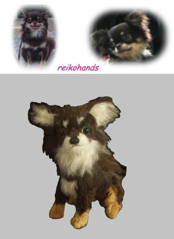[受注製作]　高さ30ｃｍお座りポーズ・写真から作る愛犬のぬいぐるみ 3枚目の画像