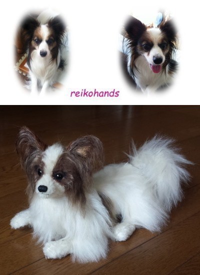 送料無料】羊毛フェルト パピヨン 羊毛フェルト ♡ron♡ 通販