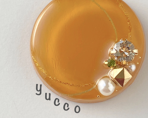 673】ハンドメイドレジンヘアゴムポニーフック手描き