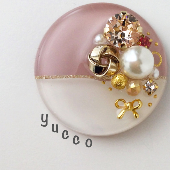 No 571 ハンドメイド レジン ヘアゴム ポニーフック ペンダント