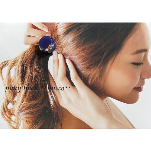 レジンポニーフックヘアゴム帯留め】たっぷりビジュー✧‧˚濃いめピンク