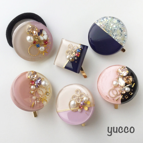 ◇受注制作◇【レジン＊ポニーフック・ヘアゴム・帯留め