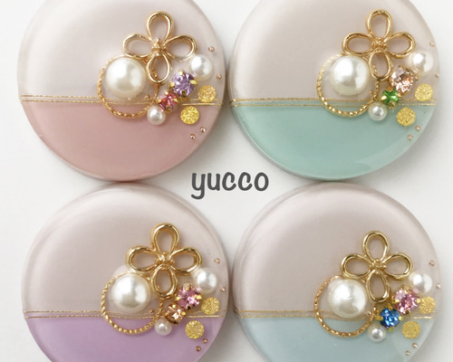 【レジンポニーフックヘアゴム帯留め】たっぷりビジュー✧‧˚濃いめピンク ◇受注制作◇【レジン＊ポニーフック・ヘアゴム・帯留め