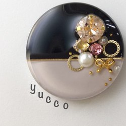 レジンヘアゴムグレージュビジュー大人パール