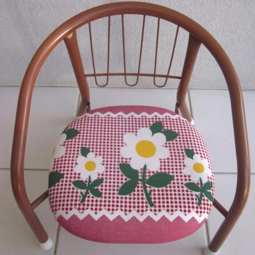 レトロなフラワーパターン座椅子 ② ショップ ②昭和レトロ ニチハン