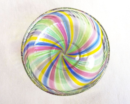 小皿「ストライプ虹」タイプA 小皿 ガラス工房 吉田 通販 11292855