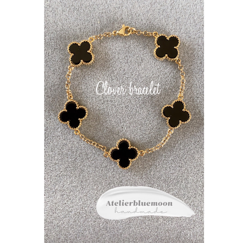 クローバー ブレスレット オニキス 5p クローバー ブレスレット オニキス 5p - メルカリ