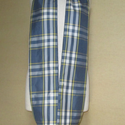 着物リメイク　３重巻きできる格子模様の大島紬ロングスヌード 4枚目の画像