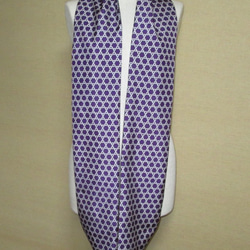 着物リメイク　３重巻出来る紫の染大島紬で作ったロングスヌード 4枚目の画像