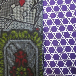 着物リメイク　３重巻出来る紫の染大島紬で作ったロングスヌード 6枚目の画像