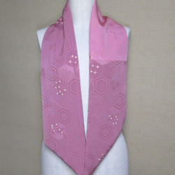 周梅森的絲綢和服的圍脖×和服翻拍藍粉紅色的花朵 第4張的照片
