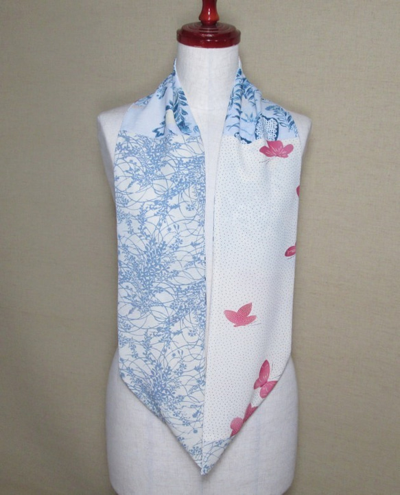 着物リメイク 　3種類の絽の着物から作った上品なスヌード 5枚目の画像