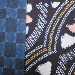 和服翻拍鳴海有松隔膜的方格圖案的發網×細藍染 第5張的照片