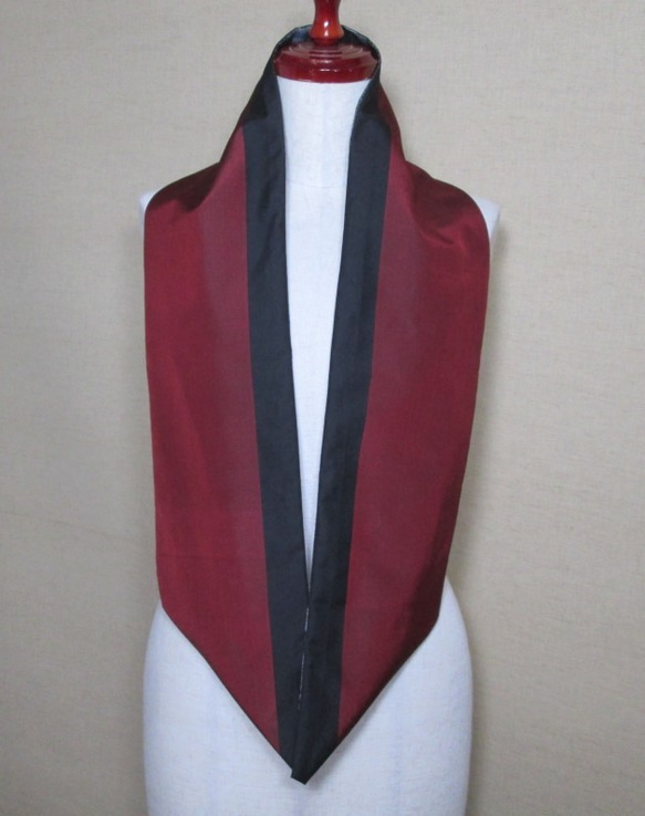 從和服製作時尚發網翻拍紅色和黑色條紋大島吹紬 第3張的照片