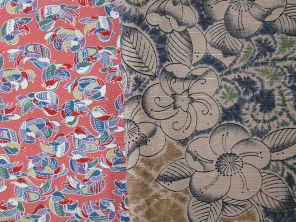 着物リメイク　上品な辻が花模様の節紬着物から作ったロングスヌード 6枚目の画像