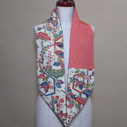 着物リメイク　型染めの正絹着物×大島紬から作ったスヌード 4枚目の画像
