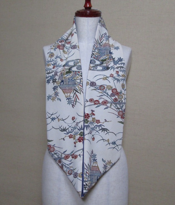 和服翻拍經典圖案染色絲綢和服×從大島Tsumugi打盹 第3張的照片
