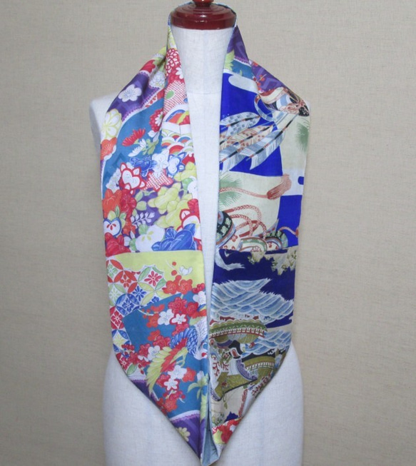 和服重拍經典花朵圖案長××江戶人絲綢從絲綢和服 第3張的照片