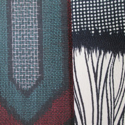 着物リメイク　黒に波模様の正絹着物×大島紬から作ったお洒落スヌード 5枚目の画像