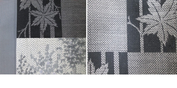 和服翻拍棋盤羊毛和服布×圍巾由灰色大島Tsumugi製成 第5張的照片