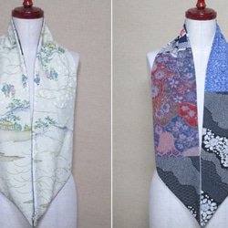 和服翻新由Tsujiga花朵圖案小波峰和服和縐綢和服製成的時尚款式 第2張的照片