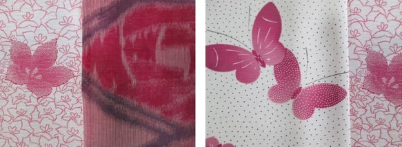 Kimono Remake一件由玫瑰棺材和服製成的花式圍巾×一件蝴蝶圖案的和服 第5張的照片