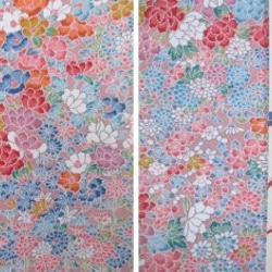 着物リメイク　可憐な花模様の加賀友禅着物から作った優しい雰囲気のスヌード 5枚目の画像
