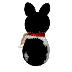 手編み招き猫 手作りのあみぐるみL００１(ニット人形) 3枚目の画像