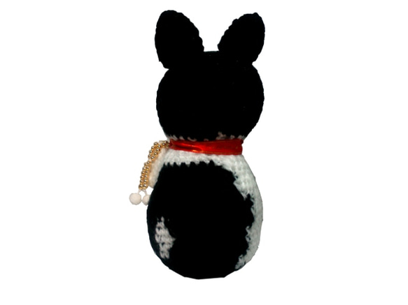 手編み招き猫 手作りのあみぐるみL００１(ニット人形) 3枚目の画像