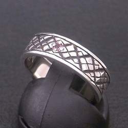 アーガイル模様 リング 指輪 シルバー925 【刻印無料】 アーガイル 選べる 天然石 誕生石 シルバー 3枚目の画像