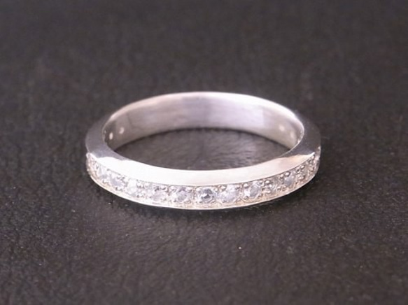 シルバー925 ハーフエタニティリング 11月誕生石ブルートパーズ 6