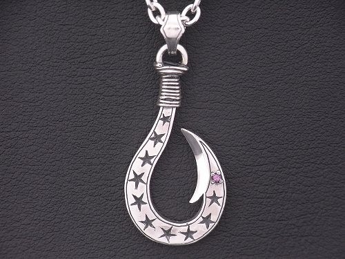 シルバー925　フィッシュフックスターネックレス　選べる天然石・誕生石　Grand Galleria