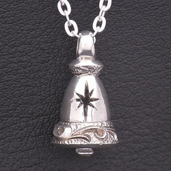 太陽ベルネックレス シルバー925 【刻印無料】 ベル 鐘 太陽 サン 波