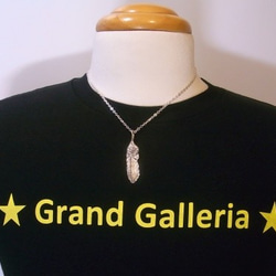 シルバー925　太陽神フェザーネックレス　中　選べる天然石・誕生石　Grand Galleria 3枚目の画像