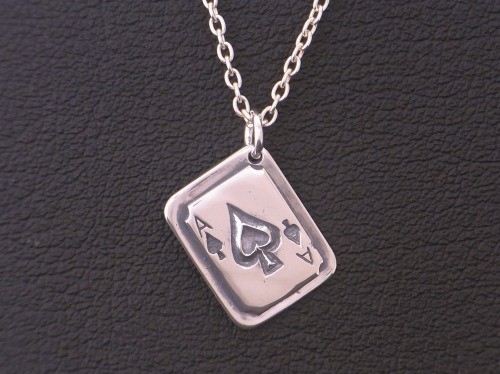 シルバー925　スペードのエーストランプネックレス　Grand Galleria