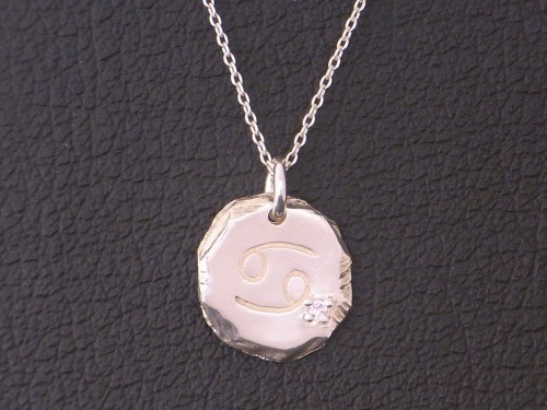 シルバー925　星座「蟹座」ネックレス　選べる天然石・誕生石　Grand Galleria