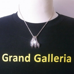 シルバー925　唐草模様リーフネックレス　選べる天然石・誕生石　Grand Galleria 3枚目の画像