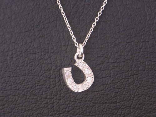 シルバー９２５　ホースシューネックレス　キュービックジルコニア　Grand Galleria