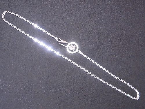 シルバー９２５ 　太陽神ホイール＆S字フック付き小豆チェーン２.７mm　天然石・誕生石　Grand Galleria