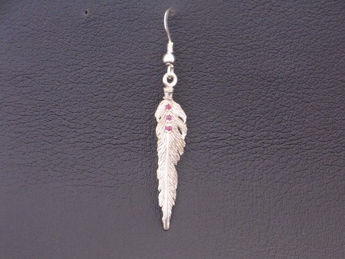 【片耳用】シルバー９２５　風切羽フックピアス　選べる天然石・誕生石　Grand Galleria