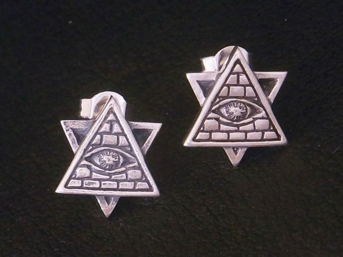 【両耳用】シルバー９２５　フリーメイソンピアス　Grand Galleria