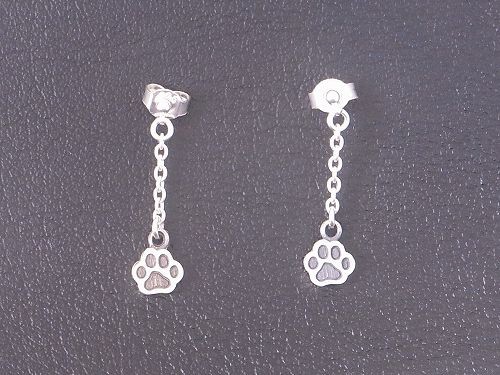 【両耳用】シルバー９２５　猫の肉球ピアス　Grand Galleria