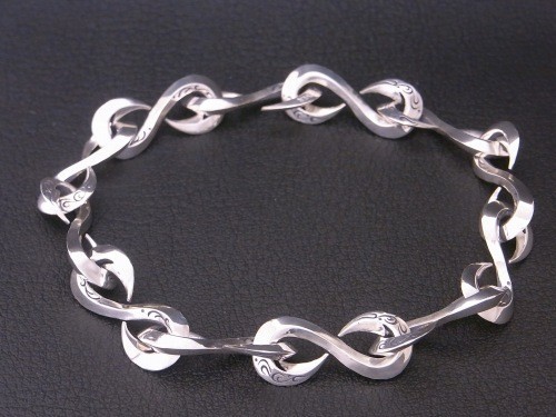 シルバー925　∞フィッシュフックブレスレット　釣り針　１5〜27cm　Grand Galleria